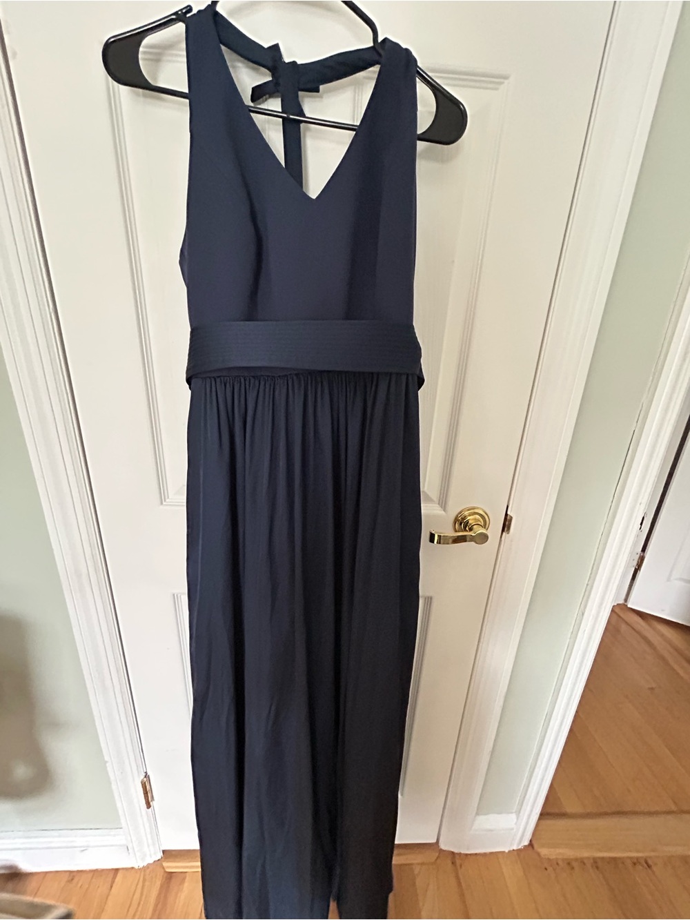 Vera wang  Navy V-Neck Maxi Dress with belted Waistband